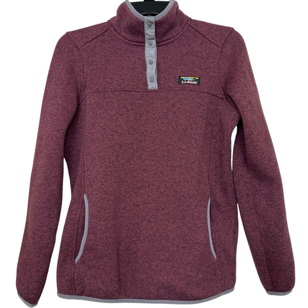 L.L Bean Sweater Fleece Pullover Purple Outdoors Active Hiking Size Small